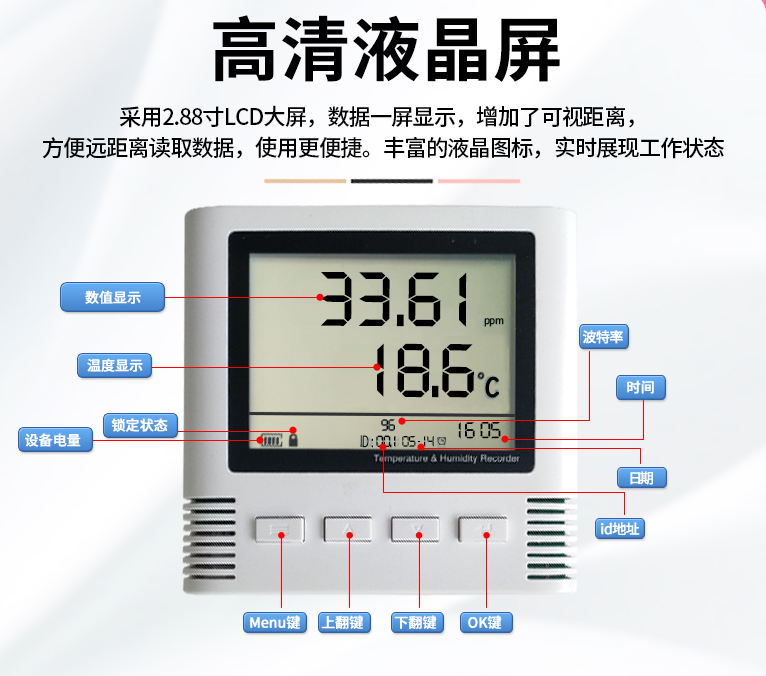 4G/GPRS型 液晶温湿度记录仪，液晶温湿度记录仪